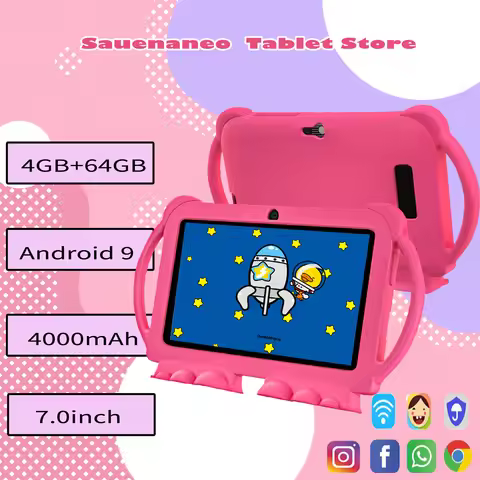2024 newest 7 Inch Kids Tablet Quad Core Android 9.0 64GB WiFi Bluetooth Educational Software Instal