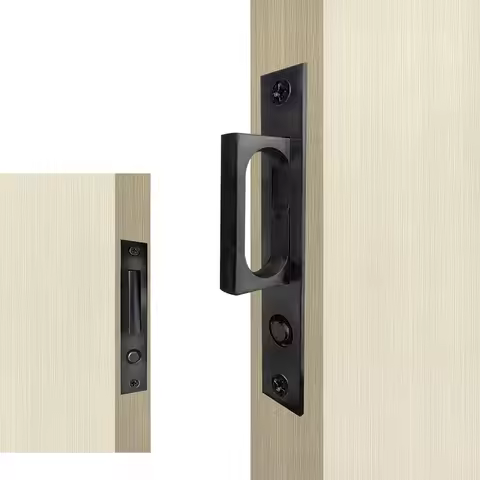 YOUTHUA Pocket Door Edge Pull with Push Automatic Sliding Door Pull Hardware Gold Flush Hidden Handl