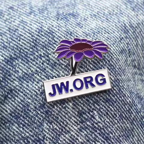 New JW.ORG Flower Brooch Lapel Pins Floral Plant Brooches Coat Backpack Badge Men Women Jewelry Gift