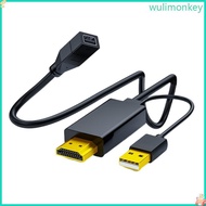 WU Plugs Play HDTV To Mini DP Converter Cable Supports 3840x2160 Resolution For PC Laptop to Mini DP