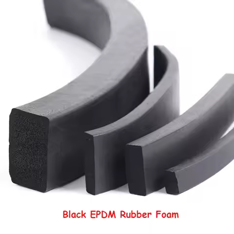 Black EPDM Rubber Foam Sponge Bar Seal Strip Flat Sealing Strip Square Sponge Gasket for Cabinet Doo