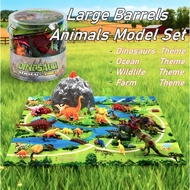 31Pcs Kid Dinosaur Toy Large Barrel Animal Toys Wildlife Ocean Farm Animals Jungle Animals Fiqurine