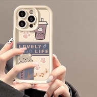 Milk Tea Bear Softcase Realme C63 Note 50 C35 C20 9i 8i 5 5i 6i C3 C25s C21y Plain Cartoon Casing Hp