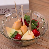 🔥Moheted👍  100pcs Bamboo Mini Fork 9cm for Siomai Takoyaki Fishball Fruits Salads Desserts