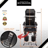 Byrgir Kursi Roda Lipat Wheelchair 5In1 Multi Fungsi Bab Toilet Meja Makan Travel Travelling Lansia 