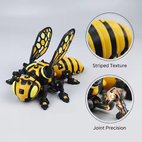 Unique 3D Printed Insect Model Yellow Bee Children's Toys Interesting Animal Ornaments Gifts Desktop