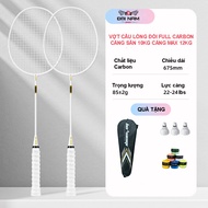 Bộ 2 Vợt Cầu Lông B01 Căng Sẵn 10kg Căng Max 12kg Full Carbon Chính Hãng Đại Nam Sport + Tặng 3 Quả