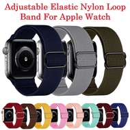 Adjustable Elastic Nylon Solo Loop Band iWatch Stretchy Strap for Apple Watch size 38mm 40mm 41mm 42