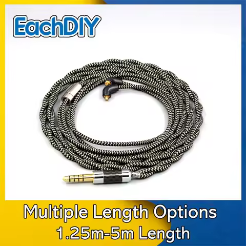 2 Core 2.8mm Litz OFC Earphone Shield Braided Sleeve Cable For Etymotic ER4SR ER4XR ER3XR ER3SE ER2X
