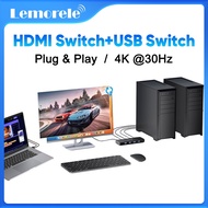 Lemorele Hdmi Switch Usb Switch Hdmi Switcher 4K KVM Switch Hdmi Splitter For PS4 HDTV