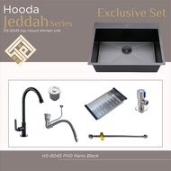 HOODA - Kitchen Sink Kitchen Sink Package 6045 Nano Black + Faucet