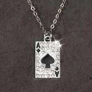Personalized Ace Of Spades Playing Card Necklace, Unisex Versatile Collarbone Chain