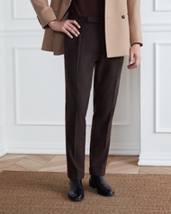 WARDROBE MINISTRY - กางเกงสแล็ค Signature Tapered Wool-Flannel Trousers in Mocha