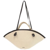 Jil Sander Plus Sombrero帆布和皮革米色兩用肩背包 1437 [二手] 成色極佳 JIL SANDER+