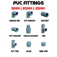 PVC FITTINGS 15MM20MM25MM Socket/Elbow/Tee/P/T Socket P/TElbow/Valve Socket/Plug/End Cap/Tank Connector