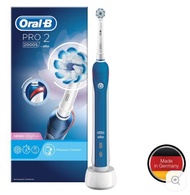 Oral-b Oral B Pro 2 2000 Rechargeable Electric Toothbrush Round Oscillation Cleaning Blue Braun