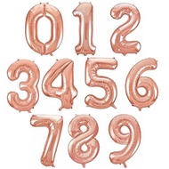 Big 40 Inch (40") Rose Gold Number Foil Balloons / Decor Balloon 【MsiaReadyStock】 (Aluminium Number 