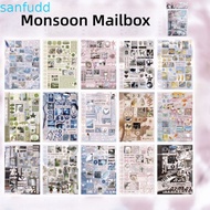 SANFUDD DIY Scrapbook Stickers, Cut Film Coil Cartoon Style 3D Sticker Book, Japanese Style Wind-Cut