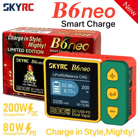 SkyRC B6neo Global Limited Special Version Smart Charger DC 200W PD 80W Battery Balance Charger SK-1