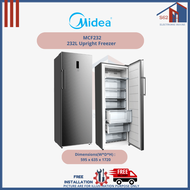 Midea MCF232 232L ( Total no frost / Multi-air flow / Electronic control ) Upright Freezer free 16” stand fan