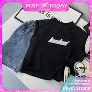 Ready Stock Kids Tshirts Heihei Letter Printing Tshirts Boy Tshirts Sports Sleeveless Loose