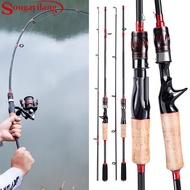 Sougayilang Fishing Rod Portable UL 6-12 LB Carbon Rod M Power EVA Handle Ultralight 1.65M 2 Section