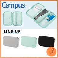 Kokuyo Campus Notebook Style Pen Case - Green, Gray, Black Options F-VBF301