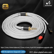 Hifi Silver-plated HD580 Earphone Cable For Sennheiser HD600 HD650 HD25 hd565 hd545 upgrade Balanced