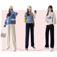 686 Straight-Leg Velvet Maternity Pants with elastic - warm for pregnant mothers