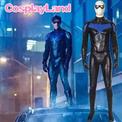Titans Nightwing Cosplay Costume Carnival Halloween Cosplay Dick Grayson Jumpsuit Superhero Robin Ou