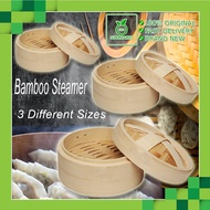 steamer siomai❈┅Natural Safe Bamboo Steamer Basket Dimsum/Siopao/Siomai 3 Sizes With Cover 15cm  18c
