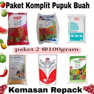 Pupuk Buah Lebat Komplit Kno 3 + Mkp pak tani + Boron + Npk Mutiara 16 16 16 + CN G kalsium Nitrat + Magnesium sulfate Kemasan Repack