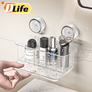 Dlife Plastic Wall Mounted Shelves for Bathroom Kitchen Sink Organizer with Divider Drain Rack