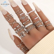 Open Ring Set Butterfly Ring 22-piece Ring Women's Simple Joint Ring Set