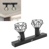 Buybybuy Vintage Track Light Kit with 2 Heads Ceiling Lamp Holder for Kitchen Iron Art Wire Installa