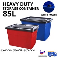 85L 3388 Kibiware Heavy Duty Storage Container Box With Wheels / Kotak Plastik dengan Roda / Storage