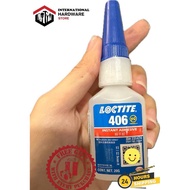 〽️QR CODE〽️HENKEL LOCTITE 406 SURFACE INSENSITIVE INSTANT ADHESIVE CLEAR 20 G BOTTLE