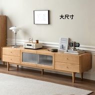 Tv Console Cabinet Solid Wood Coffee Table Rattan Storage Cabinet Combination Living Room Nordic Cabinet Simple Modern