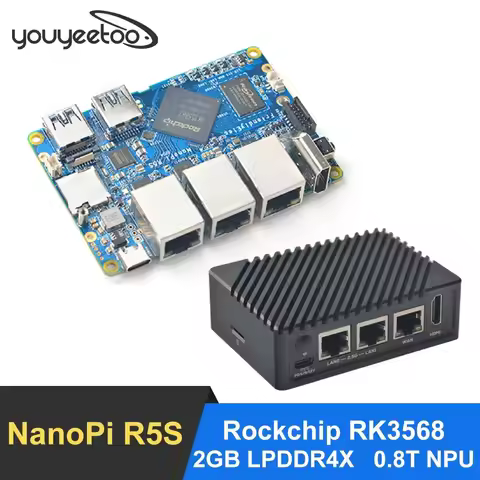 NanoPi R5S Development Boards Rockchip RK3568 SBC Quad-core ARM Cortex-A55 CPU 2GB+8GB support NVME,