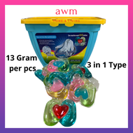 AWM 100 Pcs for 5Gram or 30pcs for 13Gram per box Laundry Beads Scent Borong Fragnance Sabun Baju Vi