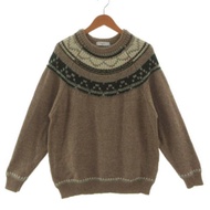 INHERIT Sweater ivory gray Brown nordic green Direct from Japan Secondhand