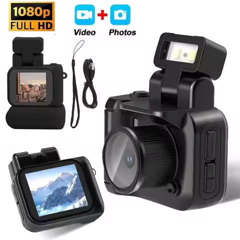 Y4000 HD 1080P Mini Camera With Flash Lamp And Battery Dock Portable Video Recorder DV With Screen R