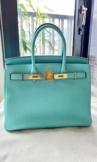 Hermes Birkin 30 淡金扣  Togo皮 Tiffany藍