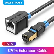 Vention Cat 6 Ethernet Extension Cable RJ45 Cat6 SFTP ชายหญิง Cat 6 10Gbps ความเร็วสูงสายแพทช์ขยายอะแดปเตอร์สำหรับแล็ปท็อปพีซีเราเตอร์ Cat 6 สายเคเบิลเครือข่าย 0.5m 1m 1.5m 2m 3m 5m 8m 10m Cat 6 Lan Cable Extension