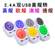2.4A Double usb Pass US to UK, AU, EU, DE Adapter Plug Socket Converter4.6