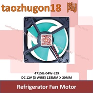 4715JL-04W-S29 DC 12V (3 Wire) 125mm X 20mm Refrigerator Fan Motor Fridge Peti Sejuk Kipas