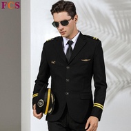 [Factory Ready Stock] Aviation Captain Uniform Male Aviation Uniform Pilot Uniform Aviation Uniform 