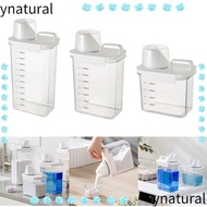 YNATURAL Detergent Dispenser, Plastic Airtight Washing Powder Dispenser, Multi-Purpose Transparent with Lids Laundry Detergent Storage Box Laundry Room Accessories