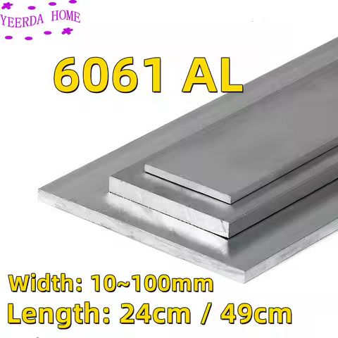 1Pc 24cm 49cm Length Aluminum Alloy 6061 Width 10~100mm Plate Aluminium AL Sheet Cushion block DIY M
