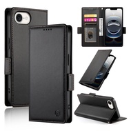 For iPhone 17e / 16e Side Buckle Magnetic Frosted Leather Phone Case(Black)